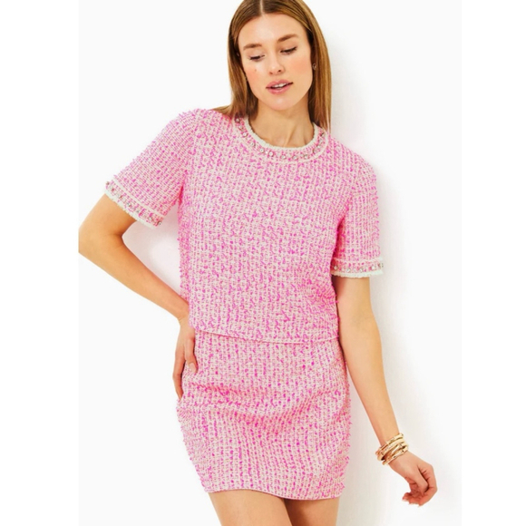 Lilly Pulitzer Folie Top Pink Palms - Picture 1 of 8